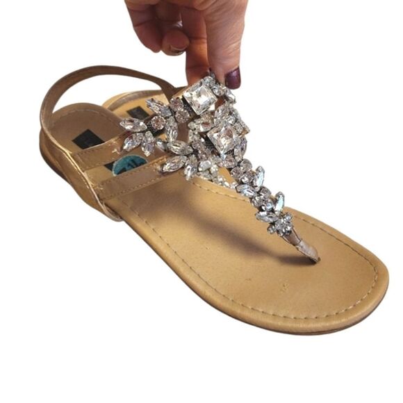 2 Pairs Strappy Rhinestones & Animal Print Sandals Size 7.5 Bundle - Picture 8 of 16